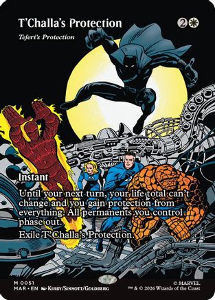 T'Challa's Protection - Teferi's Protection (Borderless) (MAR-051) - [Marvel Universe Eternal-Legal] Foil