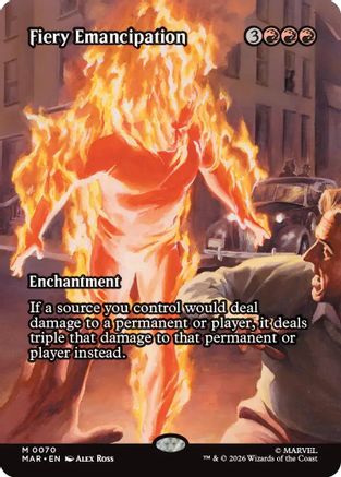 Fiery Emancipation (Borderless) (MAR-070) - [Marvel Universe Eternal-Legal] Foil