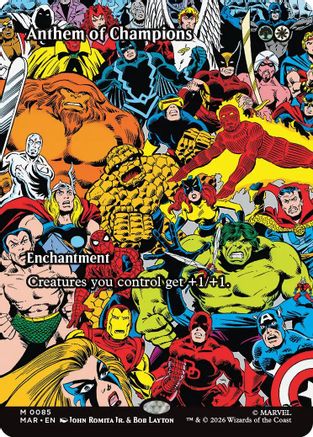 Anthem of Champions (Borderless) (MAR-085) - [Marvel Universe Eternal-Legal] Foil