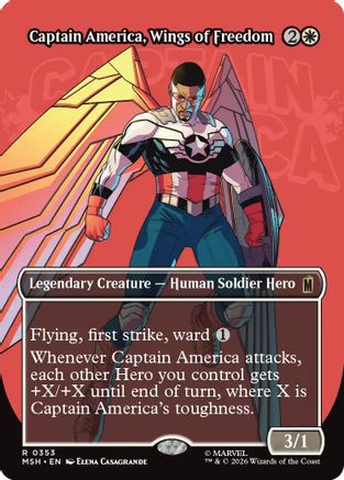 Captain America, Wings of Freedom (Borderless) (MSH-353) - [Marvel Super Heroes]