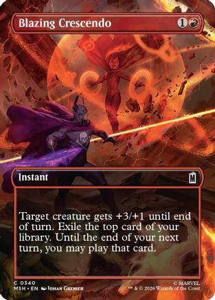 Blazing Crescendo (Borderless) (MSH-340) - [Marvel Super Heroes] Foil
