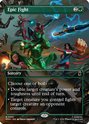Epic Fight (Borderless) (MSH-351) - [Marvel Super Heroes] Foil