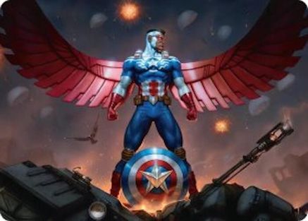Captain America, Wings of Freedom Art Card (2/45) (AAMSH-002) - [Art Series: Marvel Super Heroes]