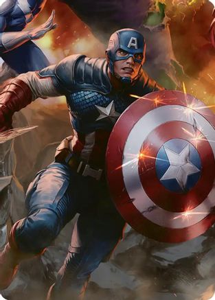 Captain America, Unbowed Art Card (AAMSH-005) - [Art Series: Marvel Super Heroes]