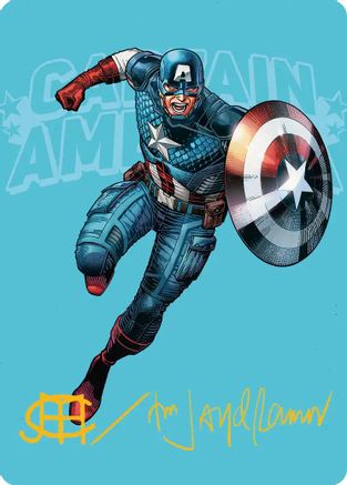 Captain America, Super-Soldier Art Card (Gold-Stamped Signature) (AAMSH-021) - [Art Series: Marvel Super Heroes]
