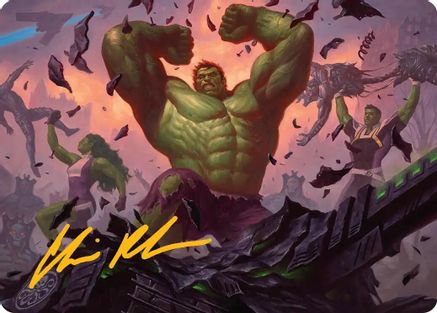 HULK SMASH! Art Card (Gold-Stamped Signature) (AAMSH-010) - [Art Series: Marvel Super Heroes]