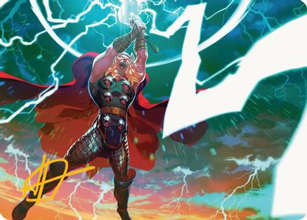 Lightning Strike Art Card (Gold-Stamped Signature) (AAMSH-011) - [Art Series: Marvel Super Heroes]