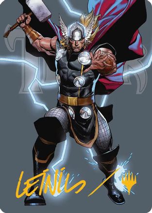 Thor, God of Thunder Art Card (Gold-Stamped Signature) (AAMSH-026) - [Art Series: Marvel Super Heroes]
