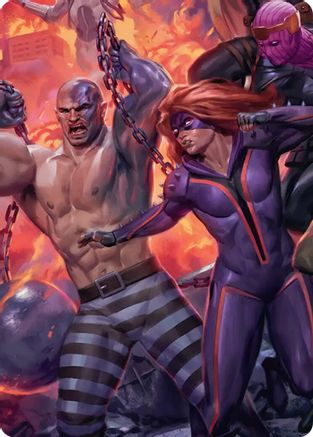 Absorbing Man and Titania Art Card (AAMSH-010) - [Art Series: Marvel Super Heroes]