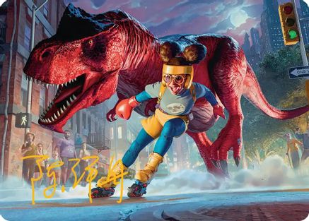 Moon Girl and Devil Dinosaur Art Card (Gold-Stamped Signature) (AAMSH-014) - [Art Series: Marvel Super Heroes]