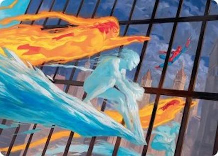 Iceman and Firestar Art Card (AAMSH-045) - [Art Series: Marvel Super Heroes]