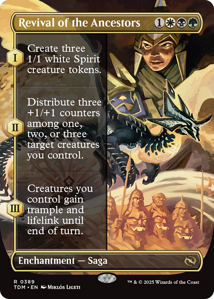 Revival of the Ancestors (Borderless) (TDM-389) - [Tarkir: Dragonstorm]: (enchantment) (Borderless)