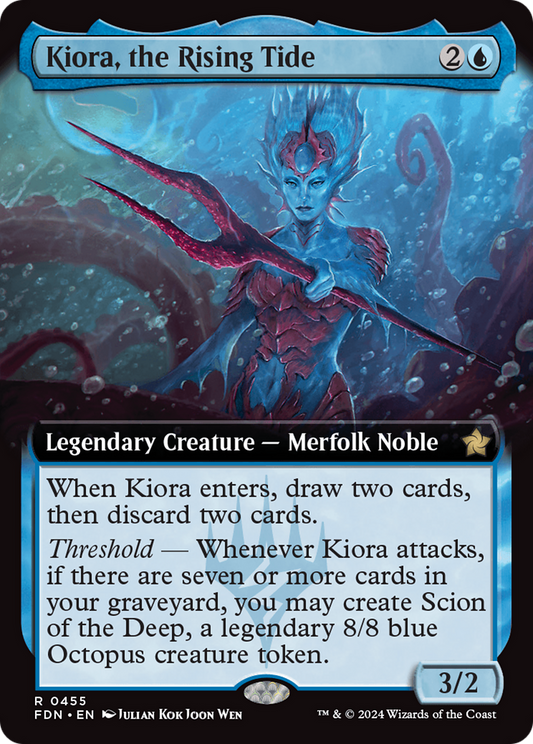 Kiora, the Rising Tide (FDN-455) - [Foundations]: (Extended Art) Foil