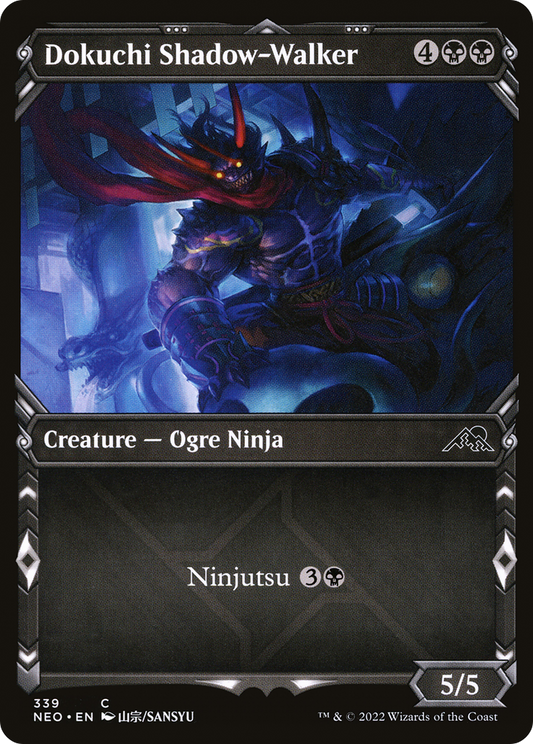 Dokuchi Shadow-Walker (NEO-339) - [Kamigawa: Neon Dynasty]: (Showcase) Foil