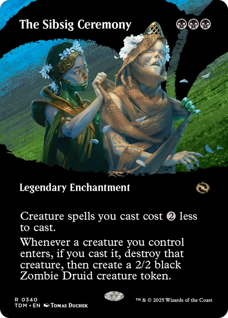 The Sibsig Ceremony (Borderless) (TDM-340) - [Tarkir: Dragonstorm]: (Showcase, enchantment) (Borderless)