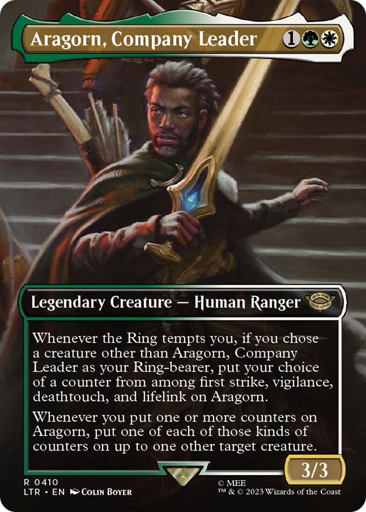 Aragorn, Company Leader (LTR-410) - [The Lord of the Rings: Tales of Middle-earth] (Borderless) Foil