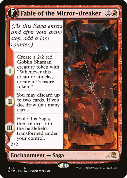 Fable of the Mirror-Breaker // Reflection of Kiki-Jiki (NEO-465) - [Kamigawa: Neon Dynasty]: (Extended Art, fandfc, enchantment)