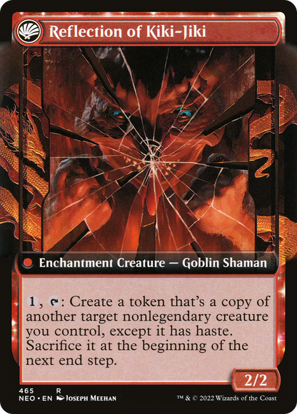 Fable of the Mirror-Breaker // Reflection of Kiki-Jiki (NEO-465) - [Kamigawa: Neon Dynasty]: (Extended Art, fandfc, enchantment)