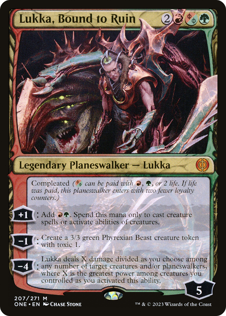 Lukka, Bound to Ruin (ONE-207) - [Phyrexia: All Will Be One] Foil