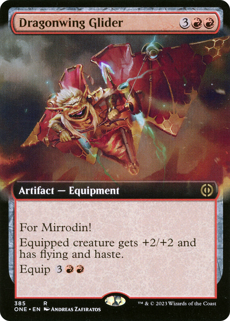 Dragonwing Glider (ONE-385) - [Phyrexia: All Will Be One]: (Extended Art) Foil