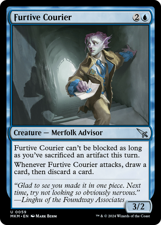 Furtive Courier (MKM-059) - [Murders at Karlov Manor] Foil