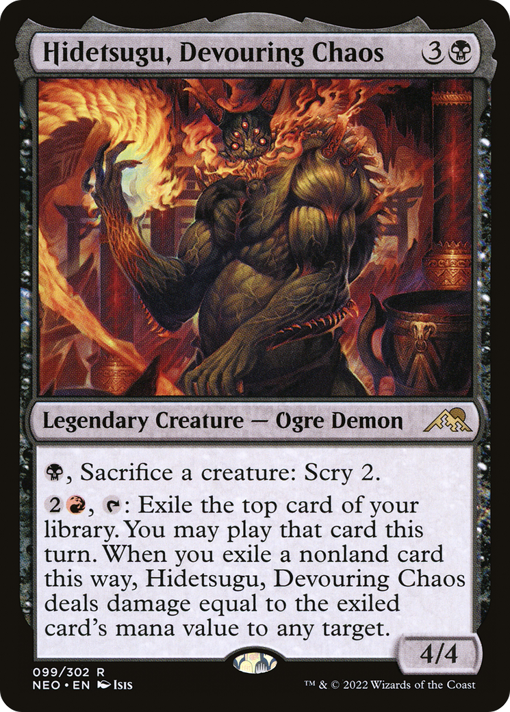 Hidetsugu, Devouring Chaos (NEO-099) - [Kamigawa: Neon Dynasty] Foil