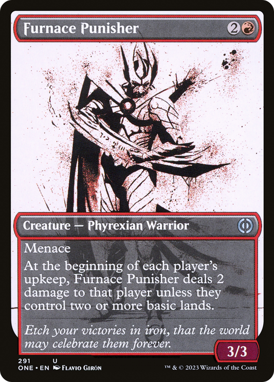 Furnace Punisher (ONE-291) - [Phyrexia: All Will Be One]: (Showcase) Foil