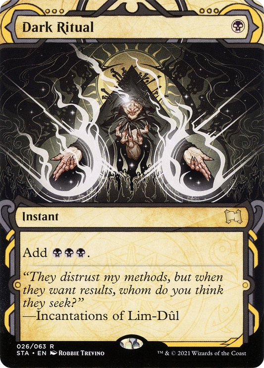 Dark Ritual (STA-026) - [Strixhaven Mystical Archive]: (Showcase) (Borderless) Etched Foil