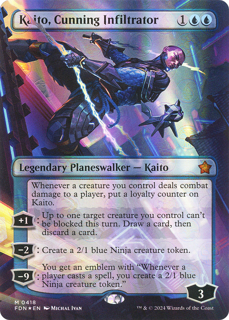 Kaito, Cunning Infiltrator (FDN-418) - [Foundations] (Borderless) Foil