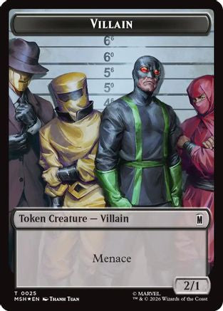 Villain // Robot Villain Double-Sided Token (025//026) (Surge Foil) (MSH-025/026) - [Marvel Super Heroes] Foil