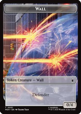 Wall // Alien Double-Sided Token (MSH-001/011) - [Marvel Super Heroes] Foil