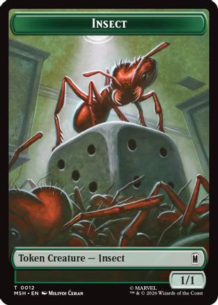Insect // Clue Double-Sided Token (MSH-012/017) - [Marvel Super Heroes] Foil