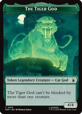 The Tiger God // Sturdy Shield Double-Sided Token (MSH-015/021) - [Marvel Super Heroes] Foil