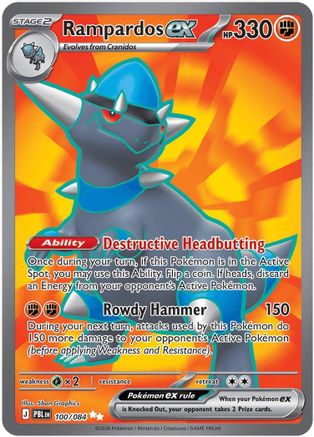 Rampardos ex - 100/084 100 - [ME05 Pitch Black] Holofoil