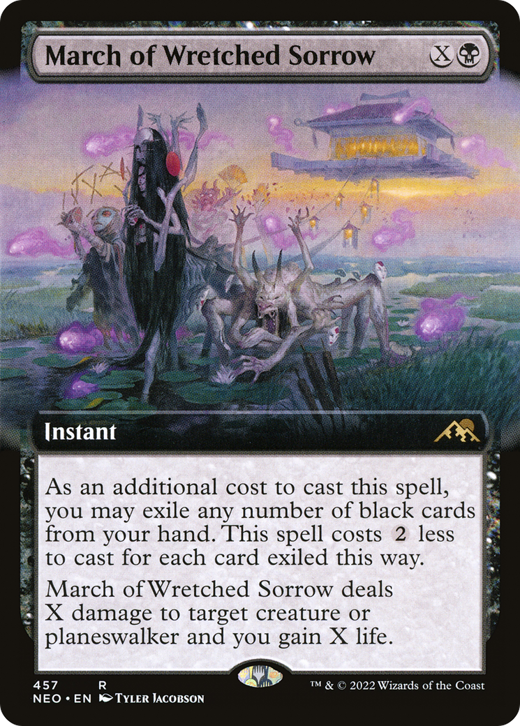 March of Wretched Sorrow (NEO-457) - [Kamigawa: Neon Dynasty]: (Extended Art)