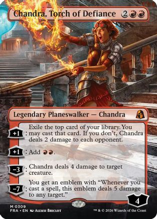 Chandra, Torch of Defiance (Borderless) (FRA-309) - [Reality Fracture] Foil