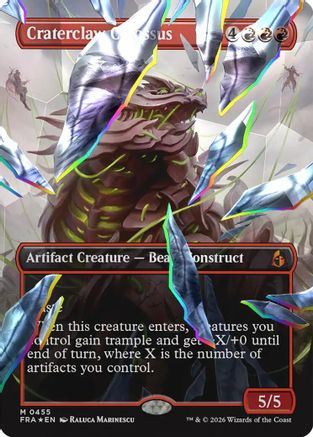 Craterclaw Colossus (Borderless) (Facet Foil) (FRA-455) - [Reality Fracture] Foil
