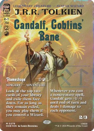 Gandalf, Goblins' Bane (Borderless) (Surge Foil) (HOB-278) - [The Hobbit] Foil