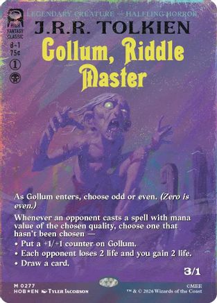 Gollum, Riddle Master (Borderless) (Surge Foil) (HOB-277) - [The Hobbit] Foil