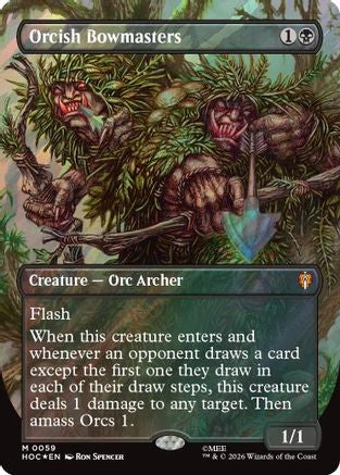 Orcish Bowmasters (Borderless) (Surge Foil) (HOC-059) - [The Hobbit: Eternal-Legal] Foil