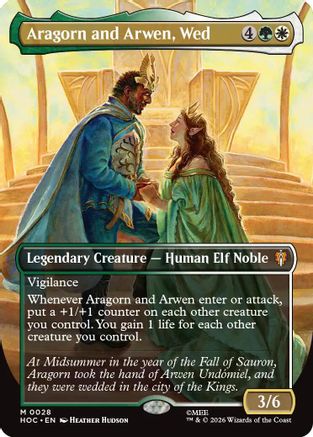 Aragorn and Arwen, Wed (Borderless) (HOC-028) - [The Hobbit] Foil