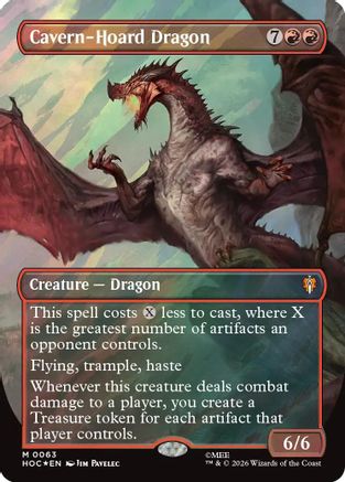 Cavern-Hoard Dragon (Borderless) (Surge Foil) (HOC-063) - [The Hobbit: Eternal-Legal] Foil