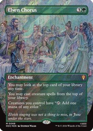 Elven Chorus (Borderless) (Surge Foil) (HOC-066) - [The Hobbit: Eternal-Legal] Foil