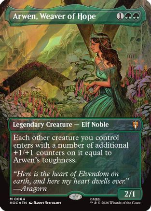 Arwen, Weaver of Hope (Borderless) (Surge Foil) (HOC-064) - [The Hobbit: Eternal-Legal] Foil