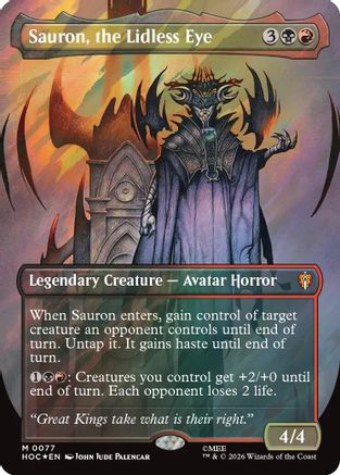 Sauron, the Lidless Eye (Borderless) (Surge Foil) (HOC-077) - [The Hobbit: Eternal-Legal] Foil