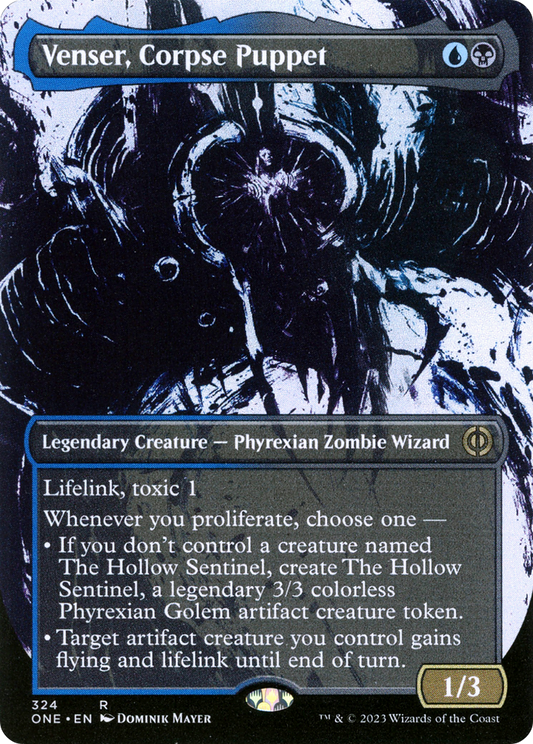 Venser, Corpse Puppet (ONE-324) - [Phyrexia: All Will Be One]: (Showcase) (Borderless) Foil