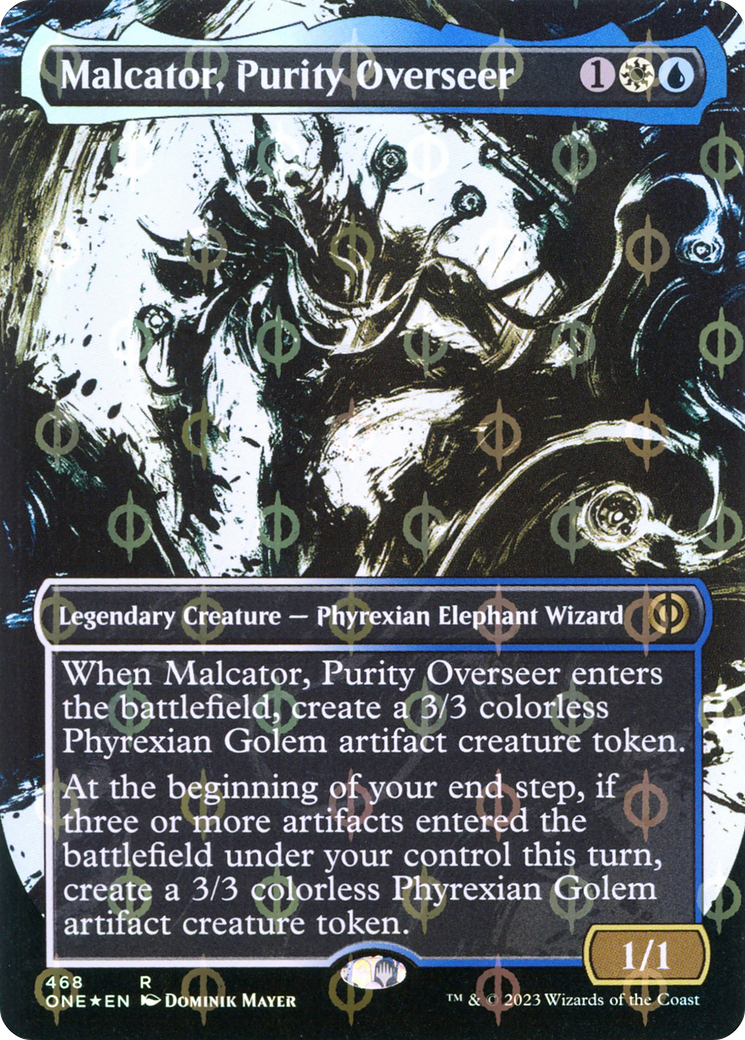 Malcator, Purity Overseer (ONE-468) - [Phyrexia: All Will Be One]: (Showcase) (Borderless) Foil