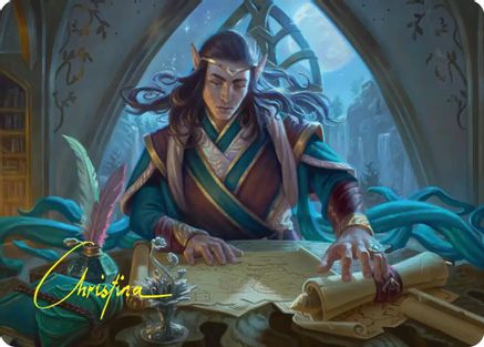 Elrond, Moon-Reader Art Card (Gold-Stamped Signature) (ASHOB-009) - [Art Series: The Hobbit]