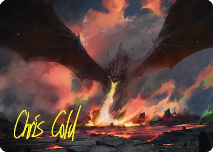 Smaug, the Great Calamity Art Card (Gold-Stamped Signature) (ASHOB-017) - [Art Series: The Hobbit]
