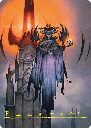 Sauron, the Lidless Eye Art Card (Gold-Stamped Signature) (ASHOB-036) - [Art Series: The Hobbit]